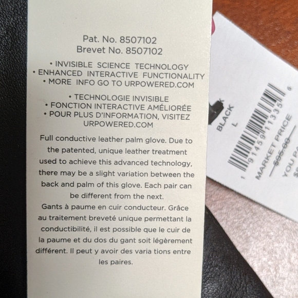 New Men's Black UGG Gloves L Touch Screen - Picture 10 of 10